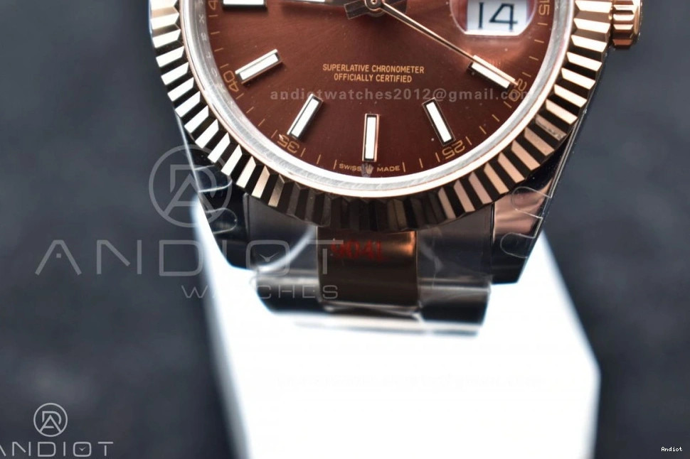 GMF 41 Bracelet RG Best 126333 RG Dial Coffee DateJust Plated on Oyster A3235 SS Edition 0329